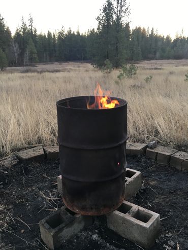 Barrel fire #1 at Cheney Spokane. Oct 2019