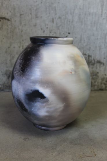 Barrel fired moon jar