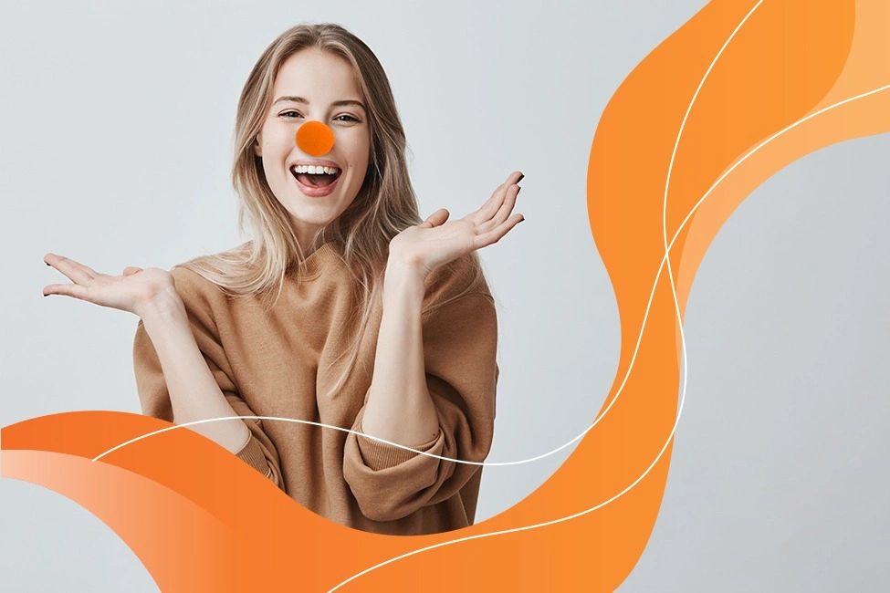 Young lady with Orange Nose demonstrating radical acceptance and motivation