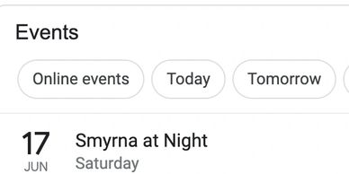 A screenshot of Google Events