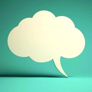 Stock image of a thought cloud.
