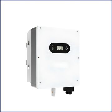 White electrical device with digital display and buttons.