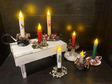 Wax dipped battery-operated timer tapers.