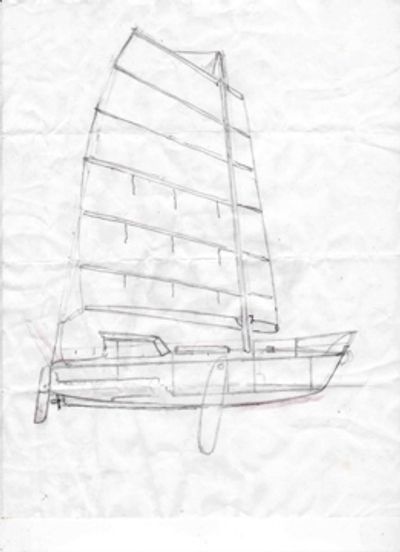 1977 drawing of Barry's dream boat.