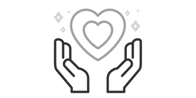 impact icon of hands holding up a heart
