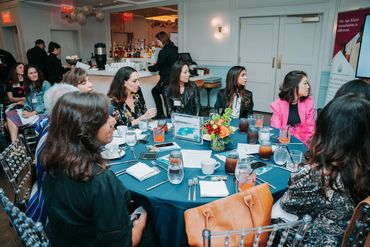 A table of women at the luncheon.