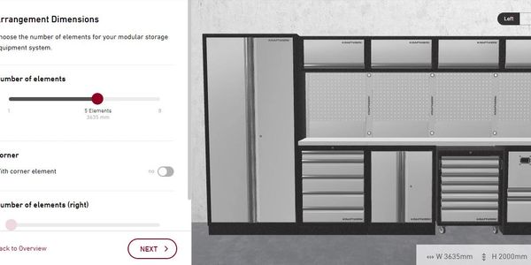 With our Design Software we can customise a Garage Storage system for you quickly and efficiently