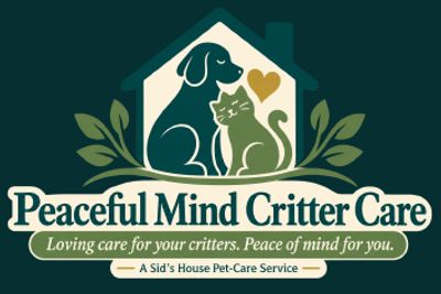 Logo for Peaceful Mind Critter Care pet service.