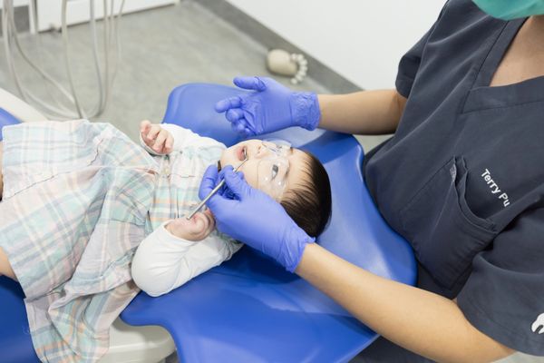 Baby on dental chair