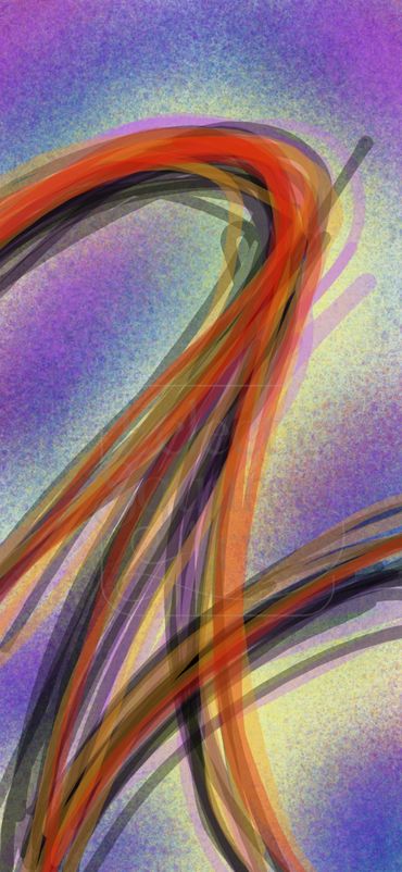 Arc of Becoming: Sweeping curves rise through textured color, evoking uplift and emotional ascent.