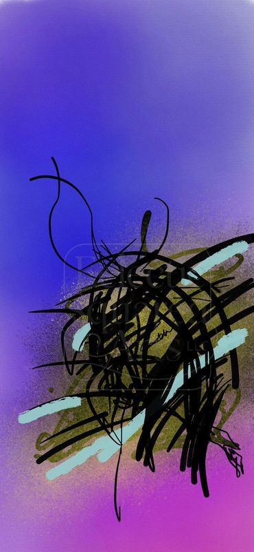 Tangled Echo" A dense web of linework reflecting looping internal dialogue and emotional complexity.