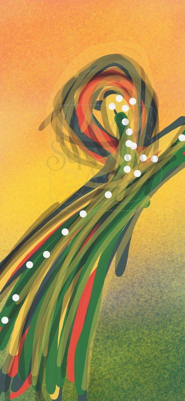 Rhythm of Recall: Layered strokes and rhythmic white marks explore the cadence of memory and emotion