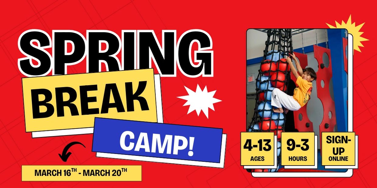 Spring break camp for kids ages 4-13, March 16-20, sign up online.