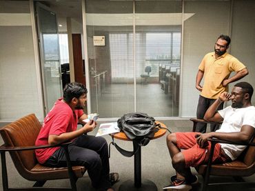 Young men learning business God's way.