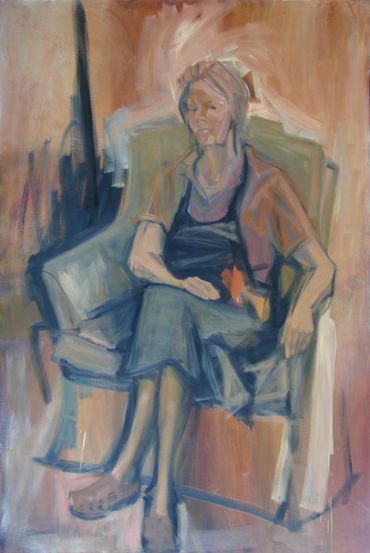 oil painting of seated woman, Eleanor Jean (Edwards) Ford, the artist's mother. 