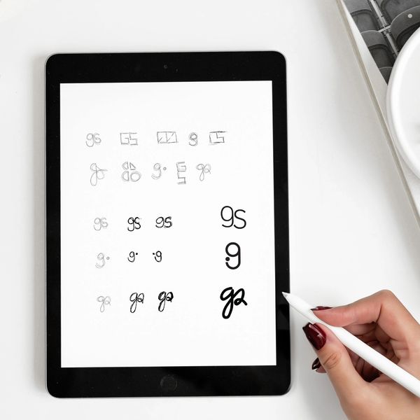 Gina Speed personal branding logo sketching tablet