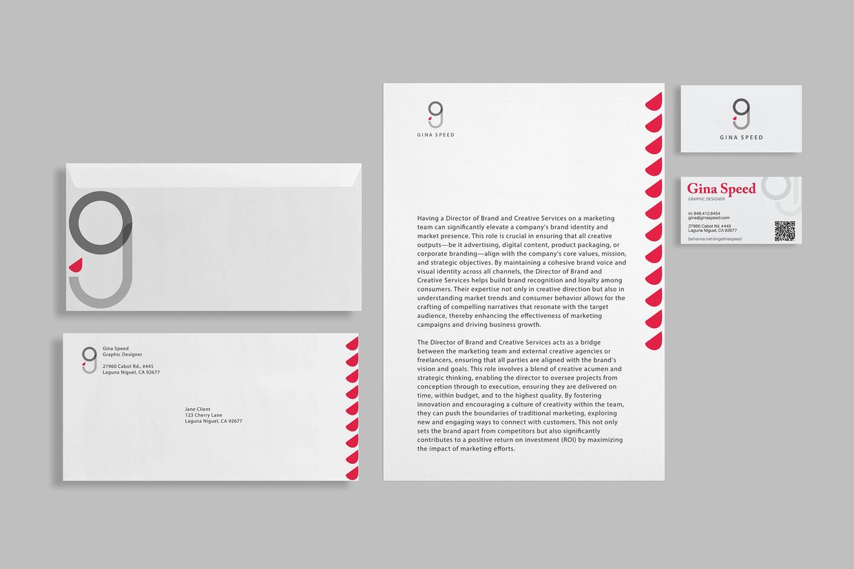 Gina Speed personal branding business stationary print design