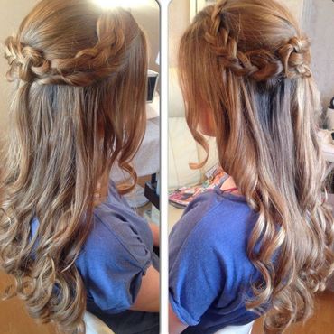 Half up Half down braided hair up dos