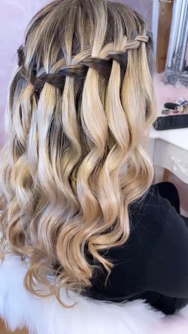 Waterfall Braid Wedding Event & Prom Hair