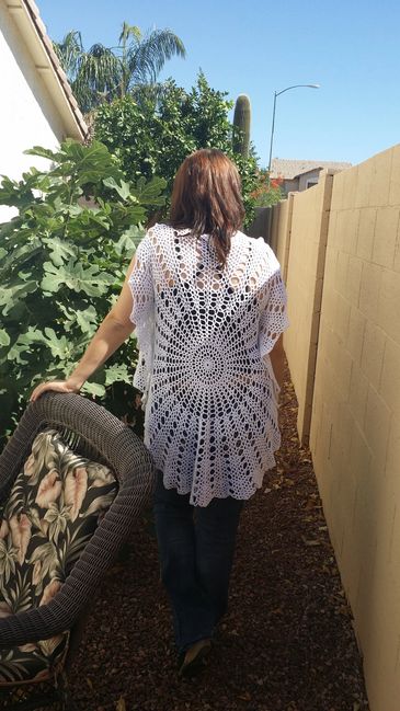 The back of a knitted dress