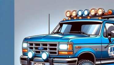 Blue Construction Truck in Southern California