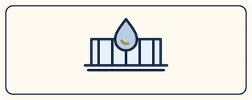 Illustration of a balcony railing and a water drop.