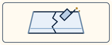 Illustration of a concrete crack and repair trowel.