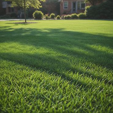 Fresh lawn mowed to perfection