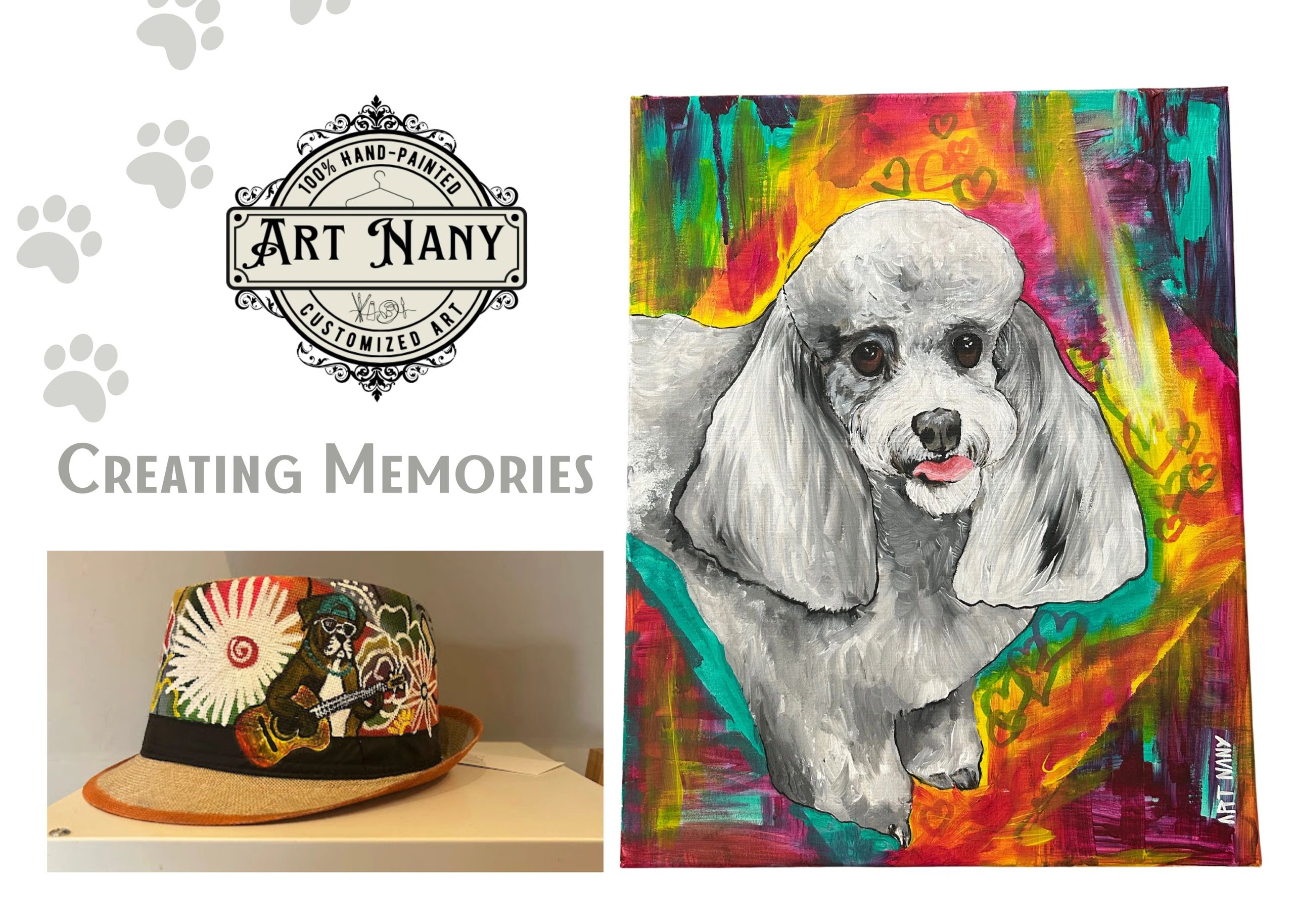 Hat and canvas painted