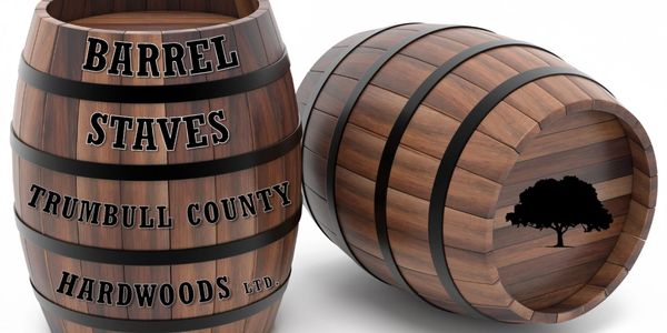 Barrel staves at Trumbull County Hardwoods a timber buyer, logging company & timber company
