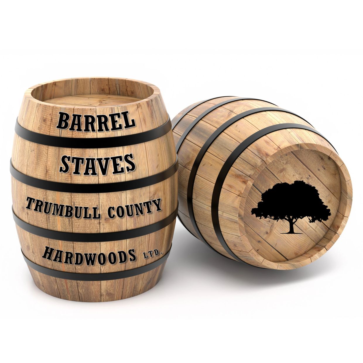 Barrel staves at Trumbull County Hardwoods a timber buyer logging company & timber company