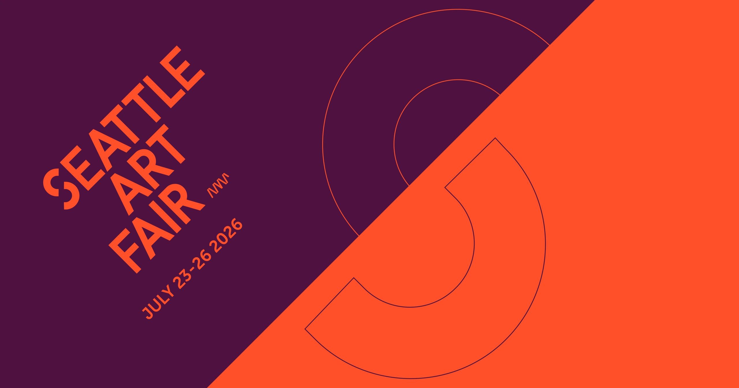 Bold graphic design for Seattle Art Fair July 23-26, 2026.