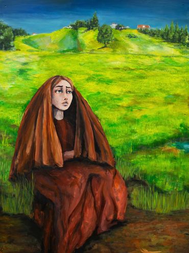 Acrylic painting experimenting with environment and religion to broaden my portfolio 2022.
36"x 48"