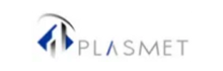 Logo of Plasmet featuring a stylized 'P' with blue and black colors.