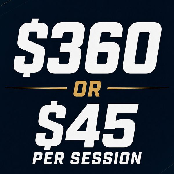 Pricing: $360 or $45 per session.