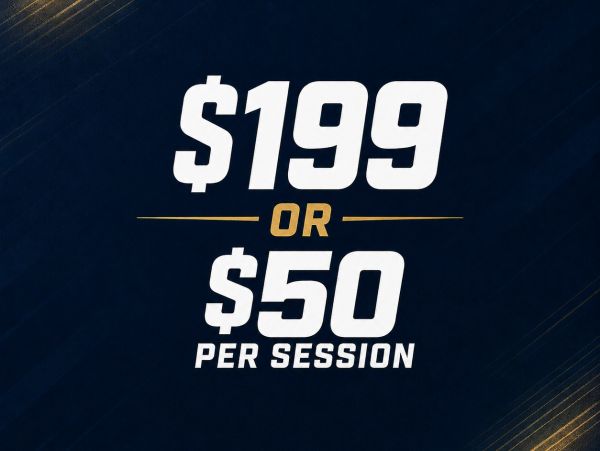 Pricing options of $199 or $50 per session.