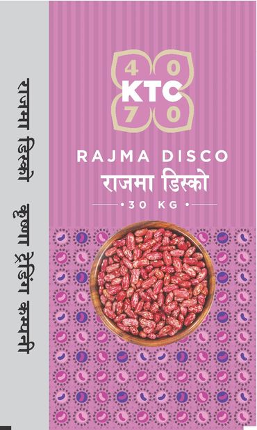pink bag packaging rajma disco KTC 4070, bihar disco rajma, red white kidney beans, imported disco 