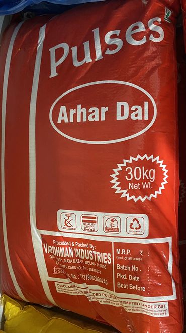 dal arhar lal kisan, wholesale 30 kg packing toor dal MP Dall mill, vardhman indusries