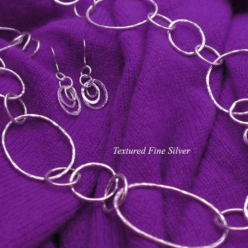 Textured fine silver jewelry by Manya Vee Jewelry