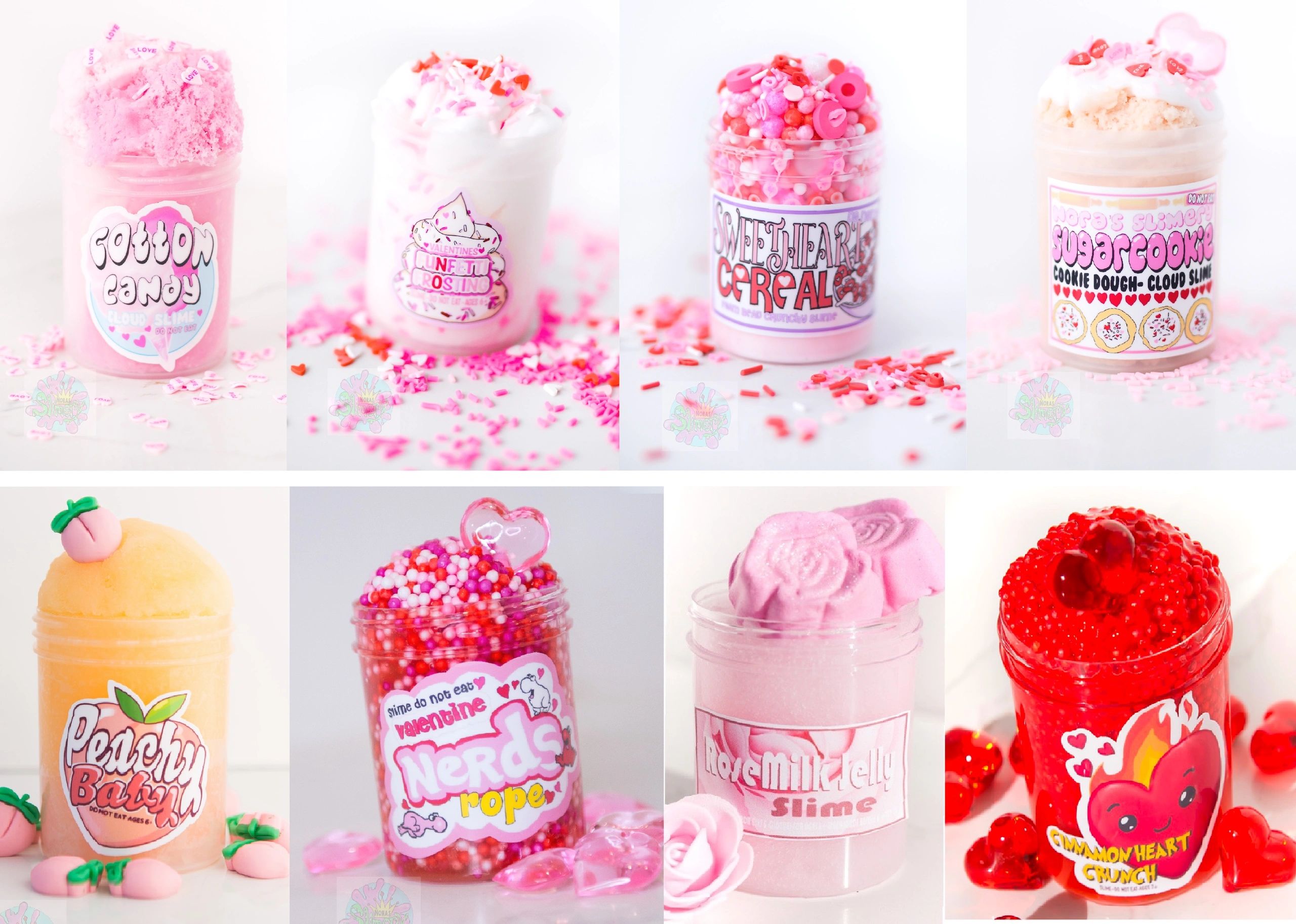 Valentines slime Canada Nora’s Slimery slime shop cloud jelly butter icee foam bead cloud cream