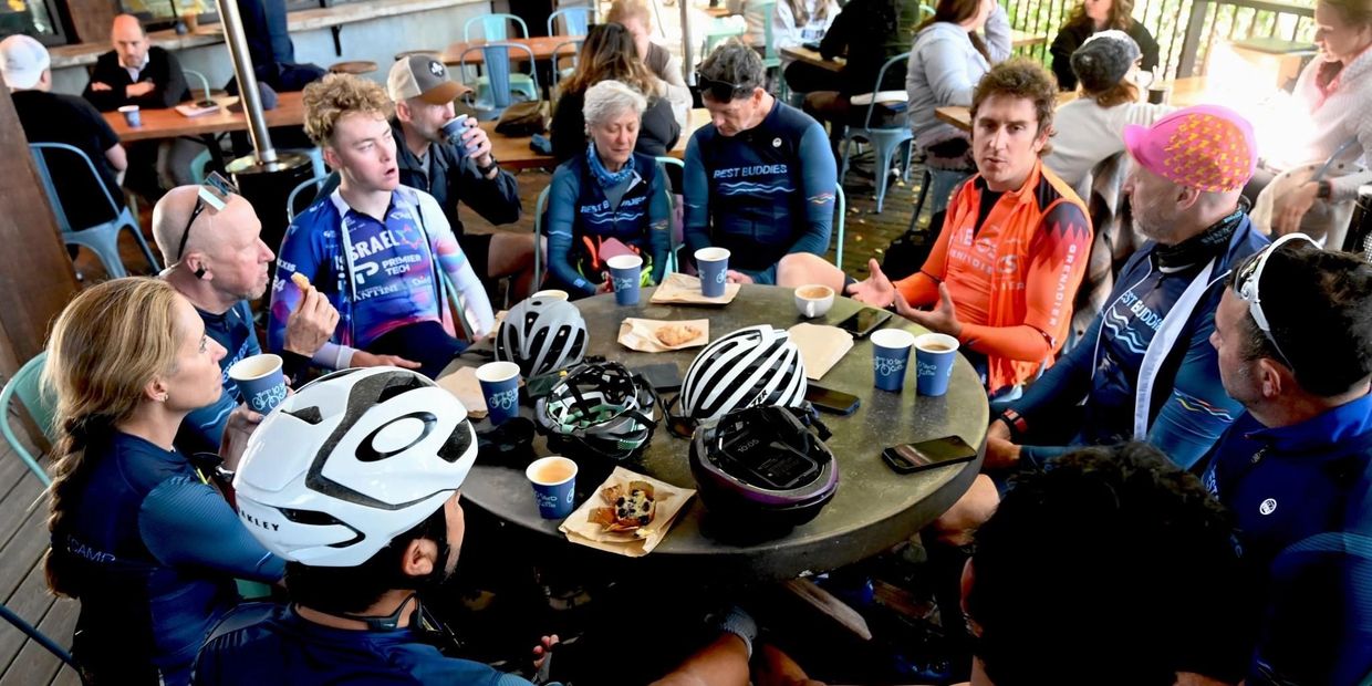 Coffee and ride storeis with Geraint Thomas, private camp, December 2023