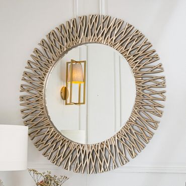 Champagne Gold Mirror
large Dia: 101cm
only 7 in stock ** £465  Free delivery