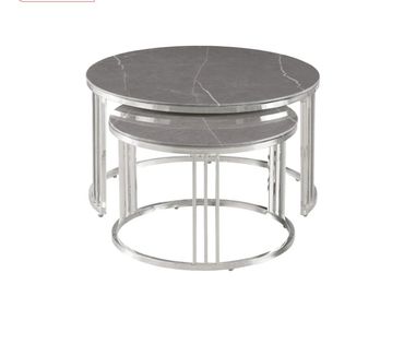 Black marble and Chrome nest of two table
Price: £445