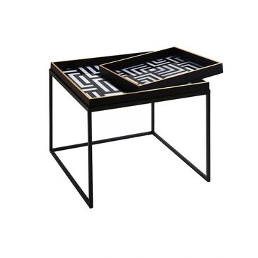 Black & White Metal Coffee Table with Tray
£125
