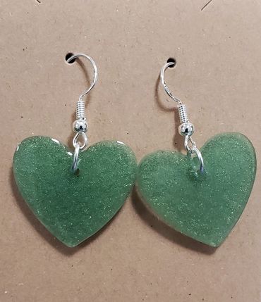 Moss Green Large Hearts