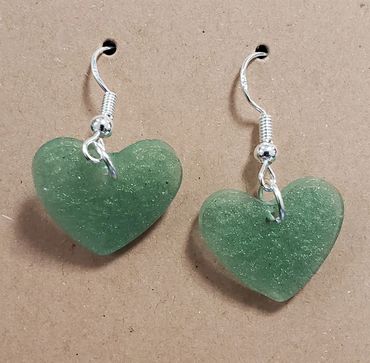 Moss Green Small Hearts