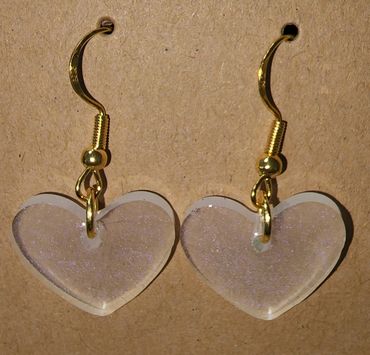 Iridescent Purple Large Hearts