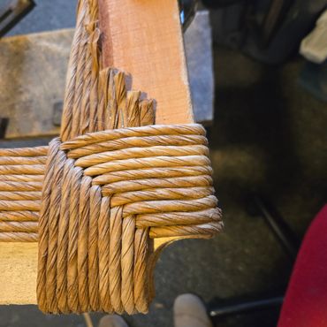 Often times, your insert will have rounded out corners that have been woven over extra wrapping, As