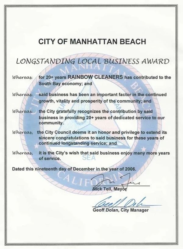 Long Standing Local Business Award