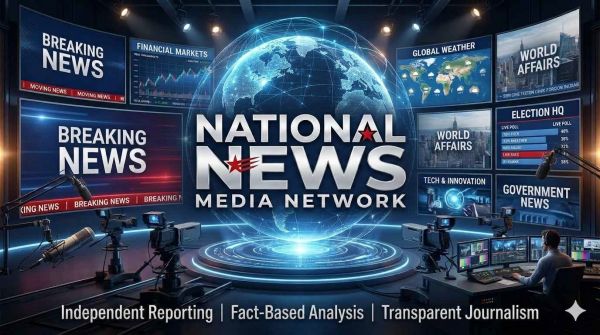 NNMN homepage banner featuring a digital newsroom, global news coverage, breaking news, world affair